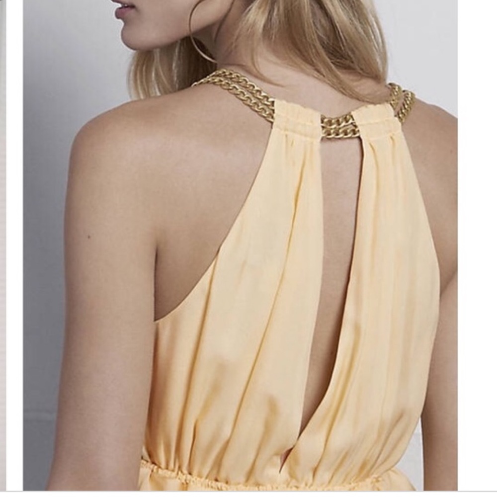 Women's Pale Yellow High-Low Ruffle Dress - Picture 4 of 7